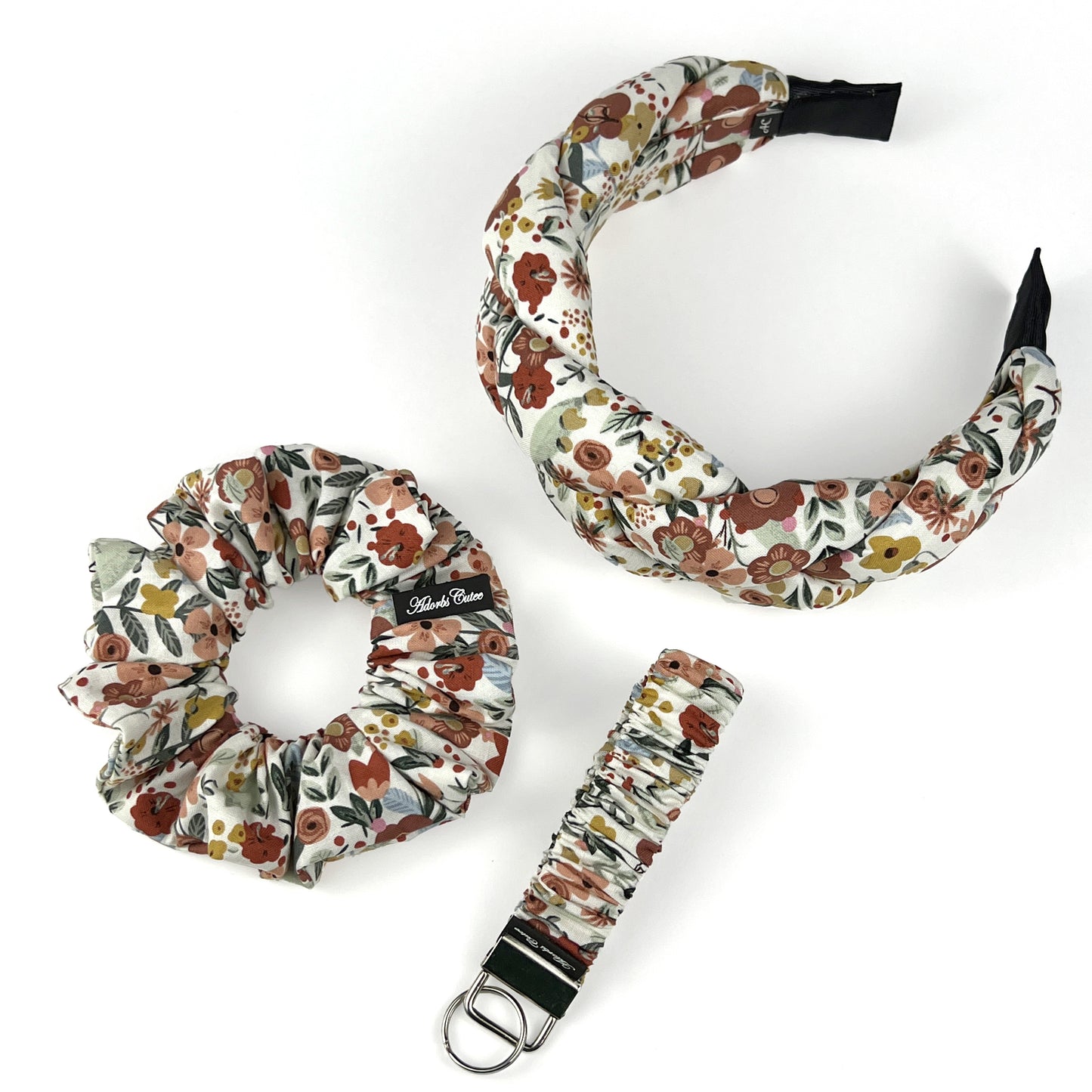 EarthyBloom Headband & Scrunchie & Keychain Bundle