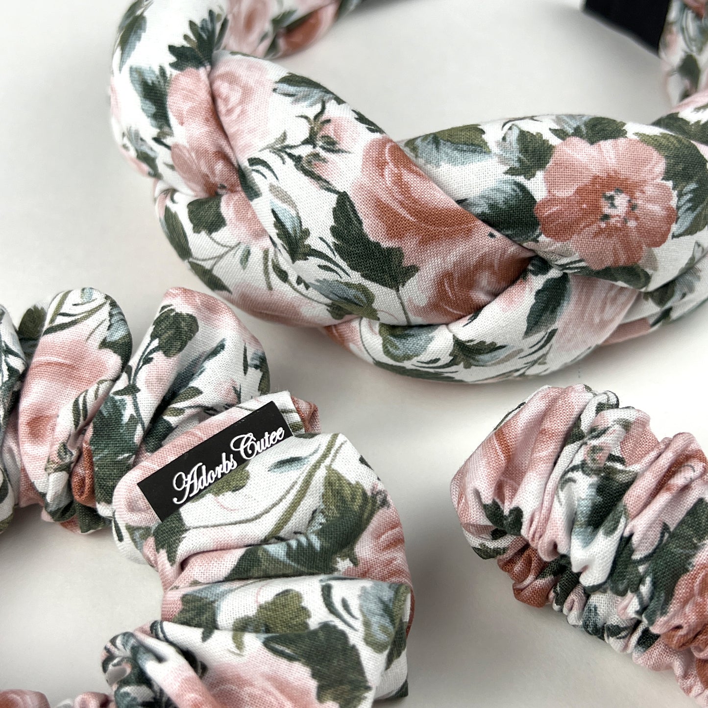 VictorianRose Headband & Scrunchie & Keychain Bundle