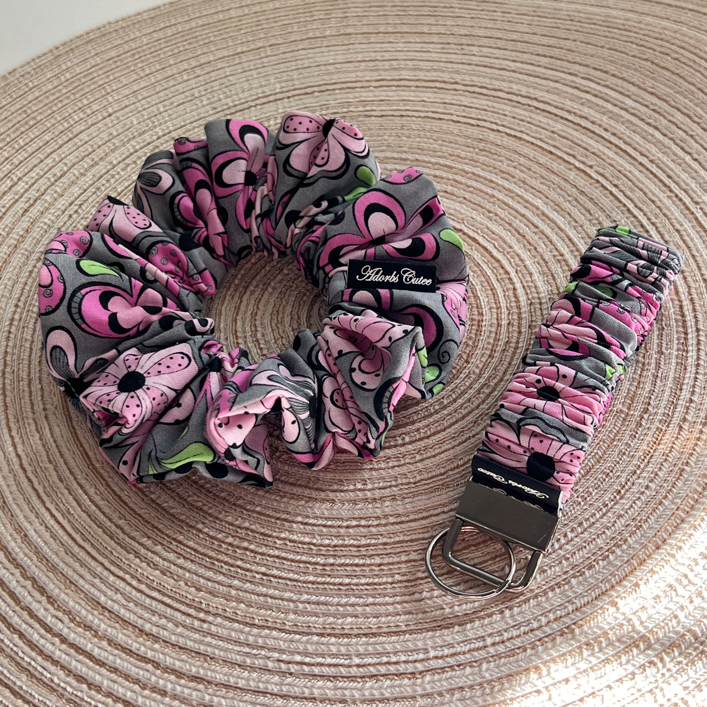 Rosetone Scrunchie & Keychain Bundle