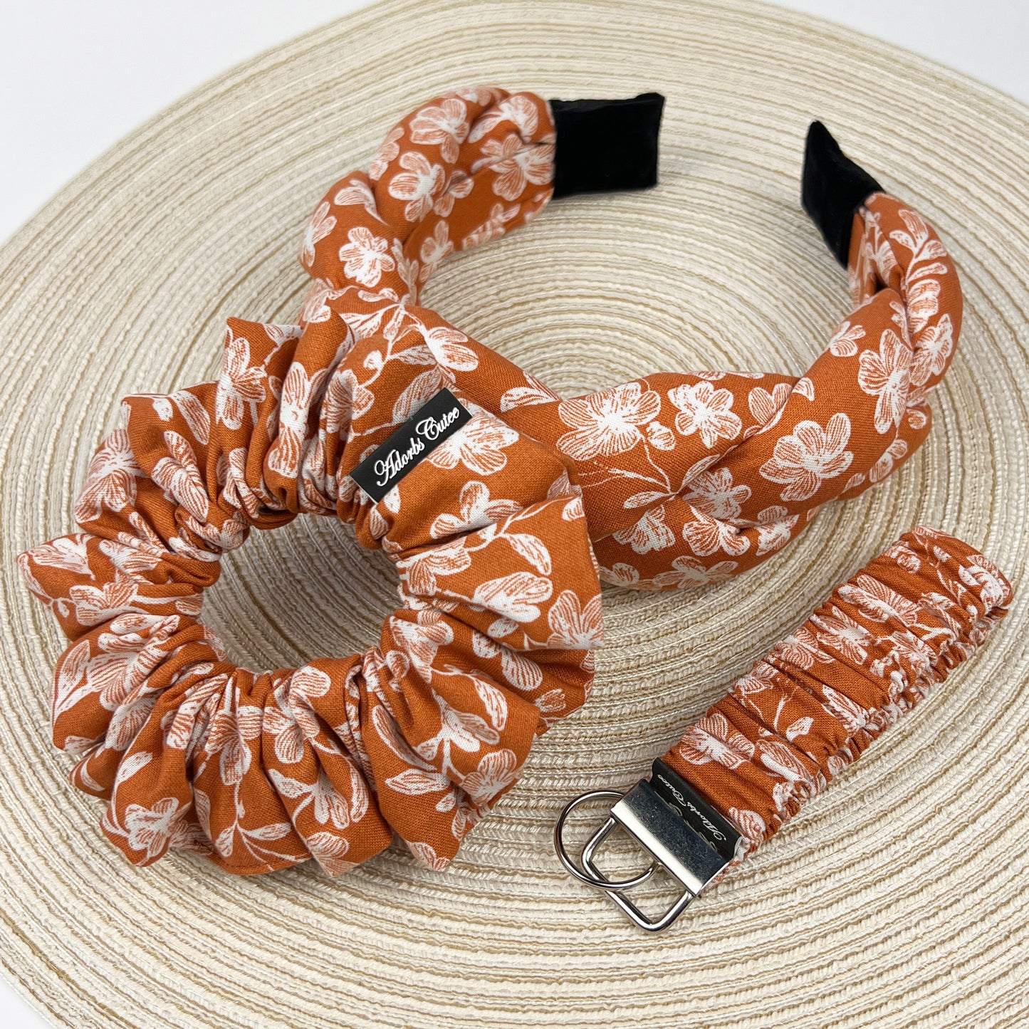 AmberBlossom Headband & Scrunchie & Keychain Bundle